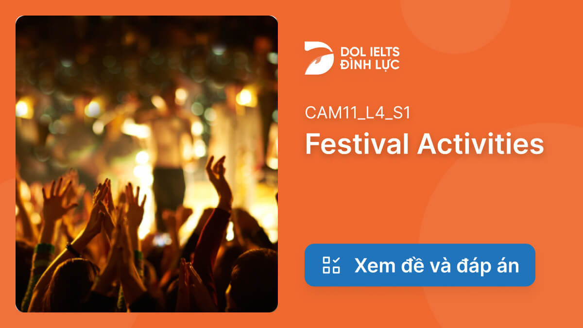 Festival Activities IELTS Listening Answers With Audio, Transcript, And ...