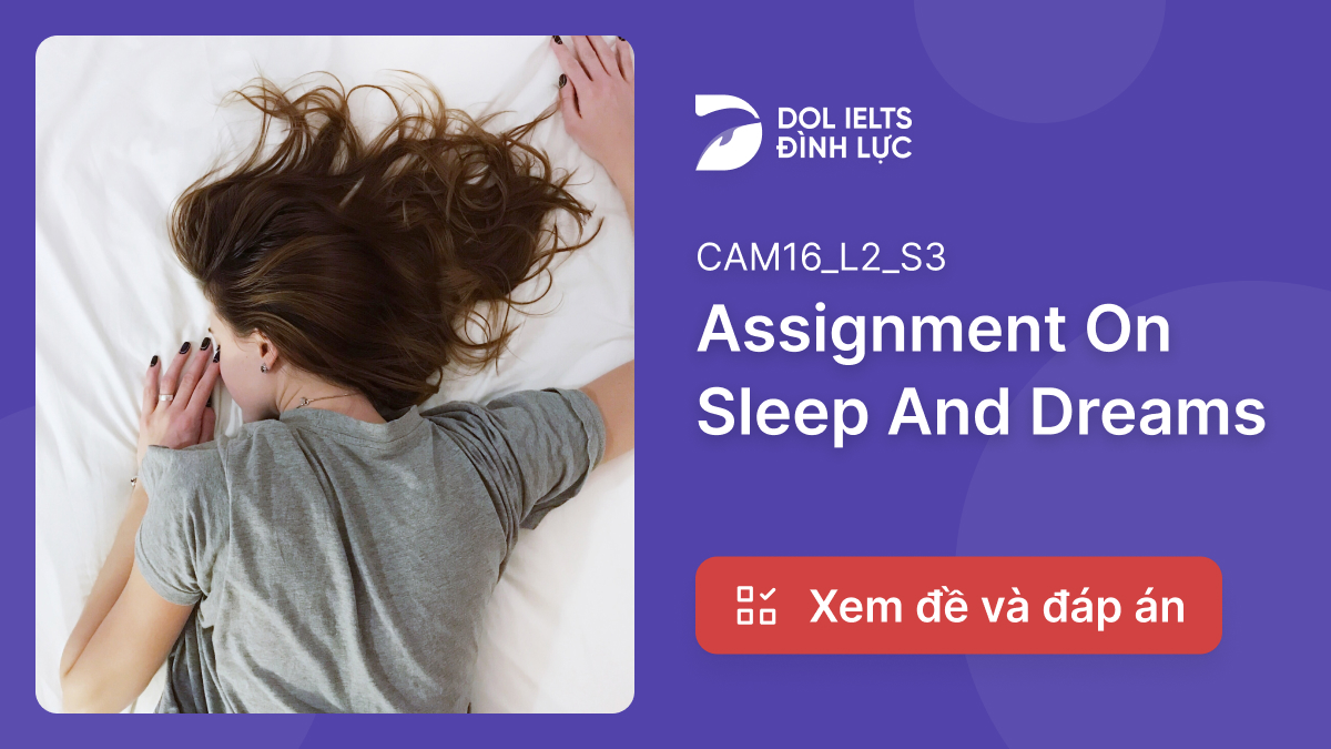 assignment on sleep and dreams transcript