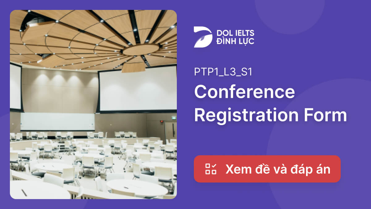 Conference Registration Form IELTS Listening Answers With Audio