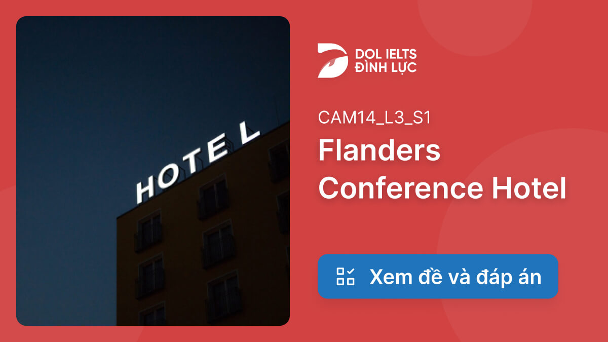 Flanders Conference Hotel IELTS Listening Answers With Audio ...