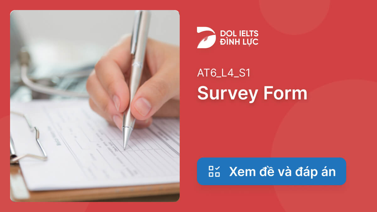 survey form ielts listening answers