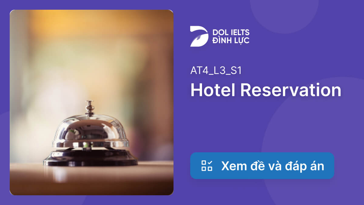 hotel reservation listening answer key