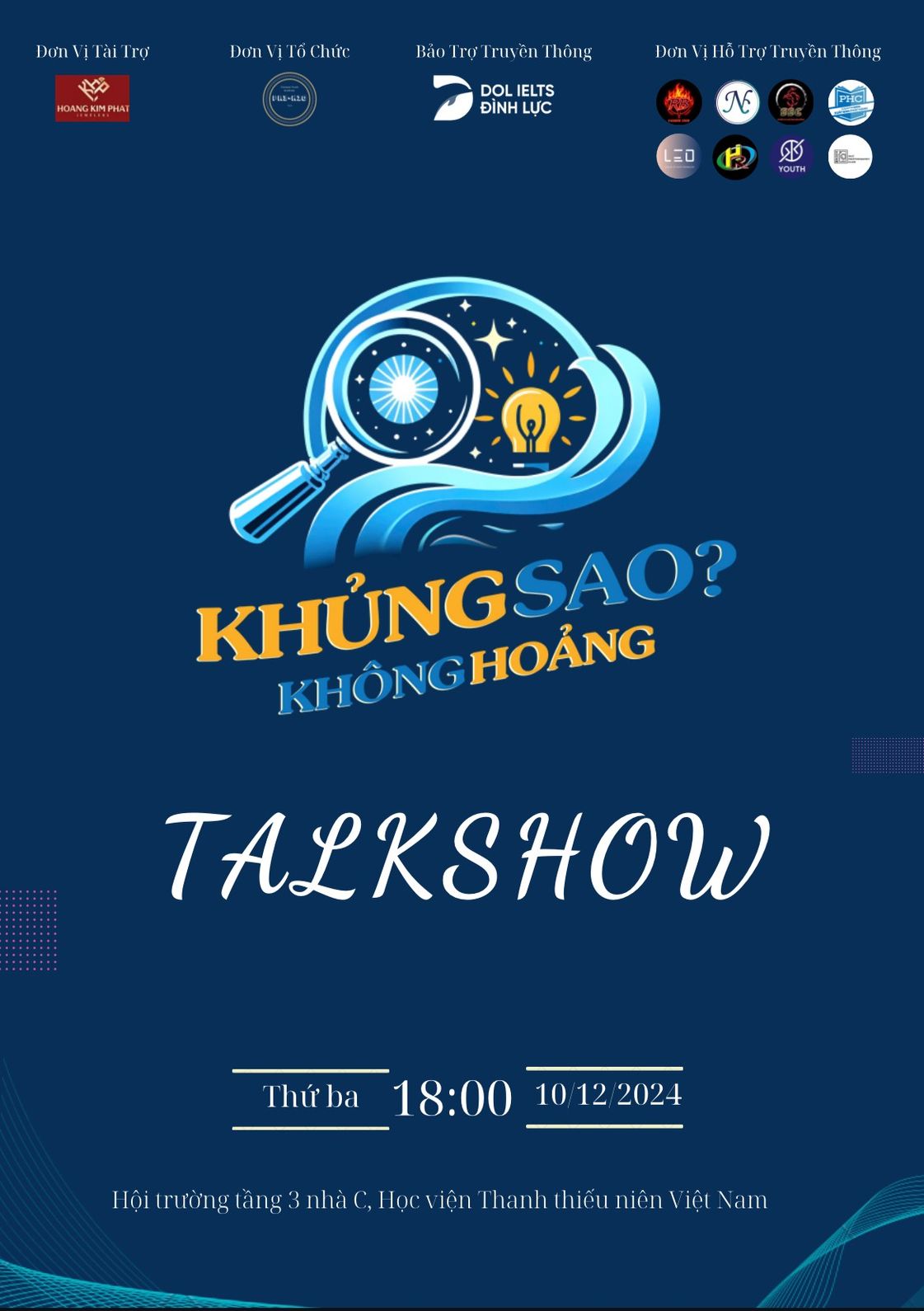 Chương trình Talkshow "KHỦNG SAO? KHÔNG HOẢNG"