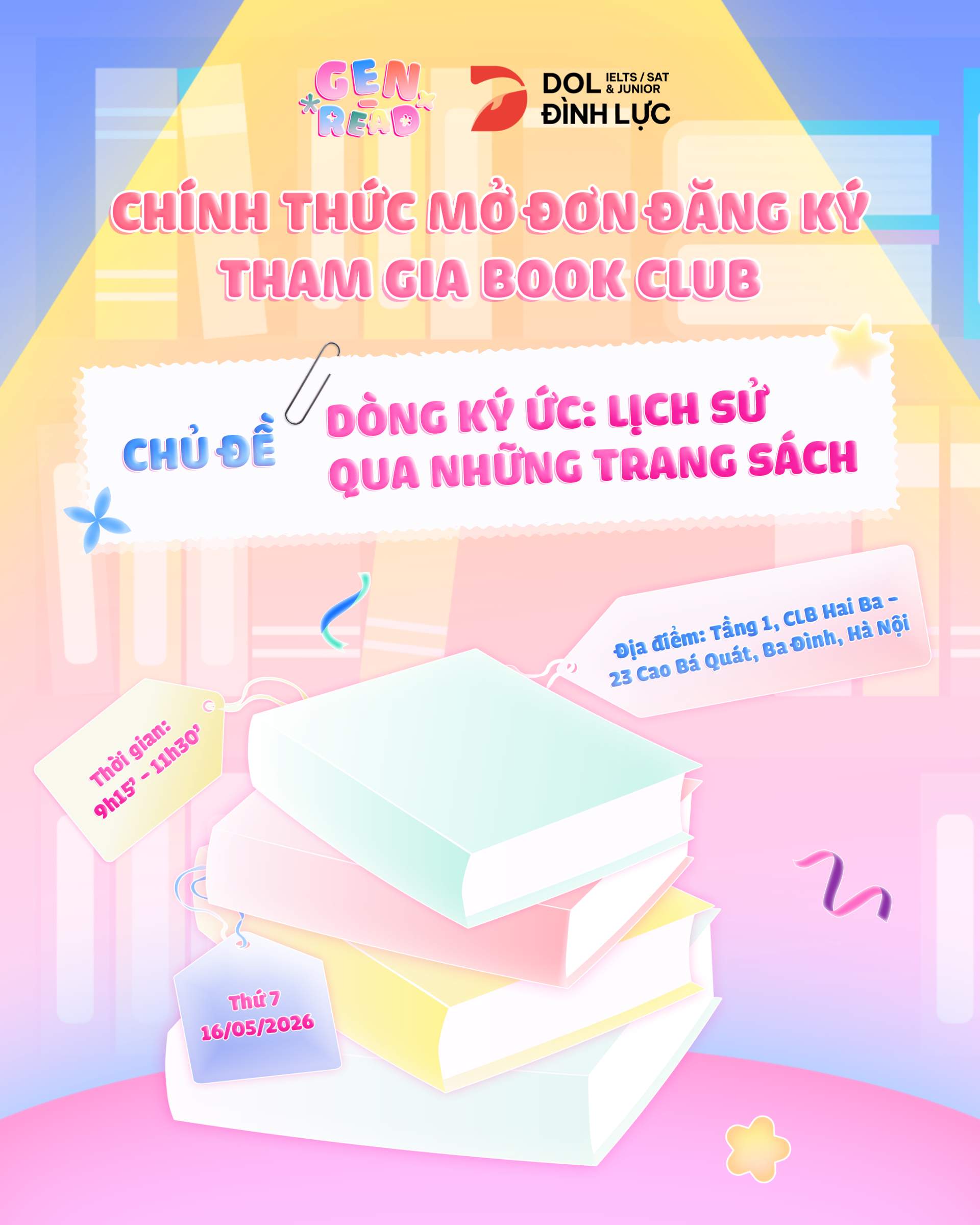 💥 Cốc cốc… GEN READ Chính Thức Mở Đơn Đăng Ký Tham Gia Book Club 💥