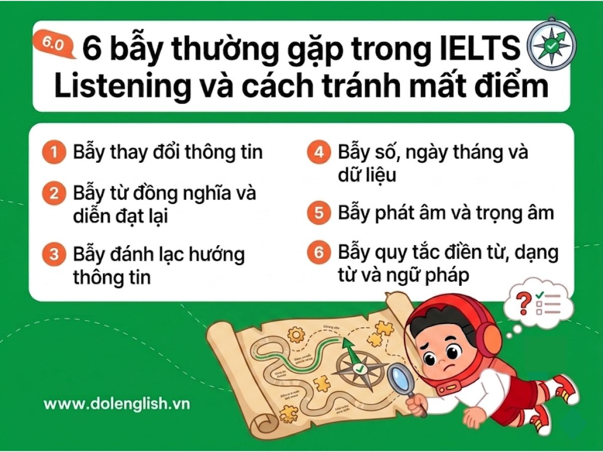 Bẫy thường gặp trong IELTS Listening
