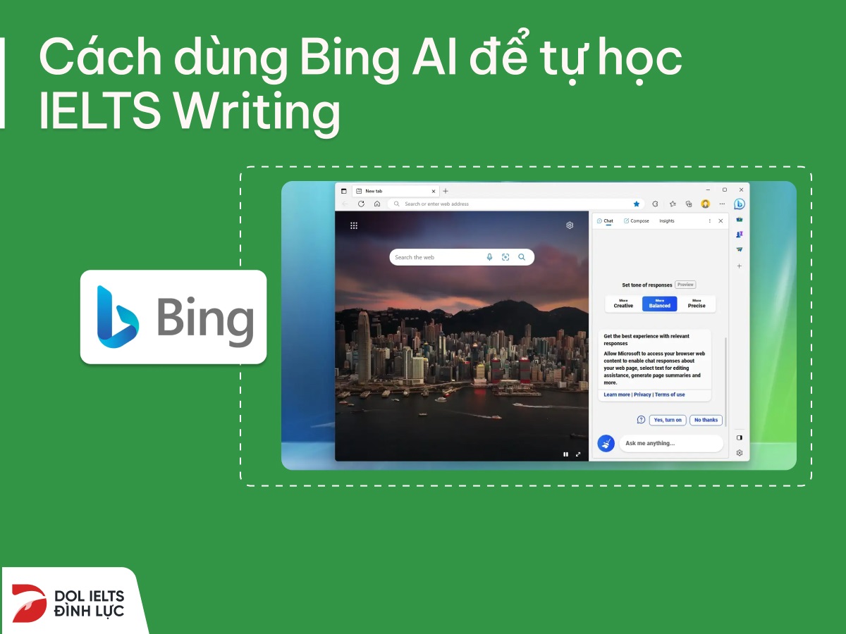 cách dùng bing ai học ielts writing