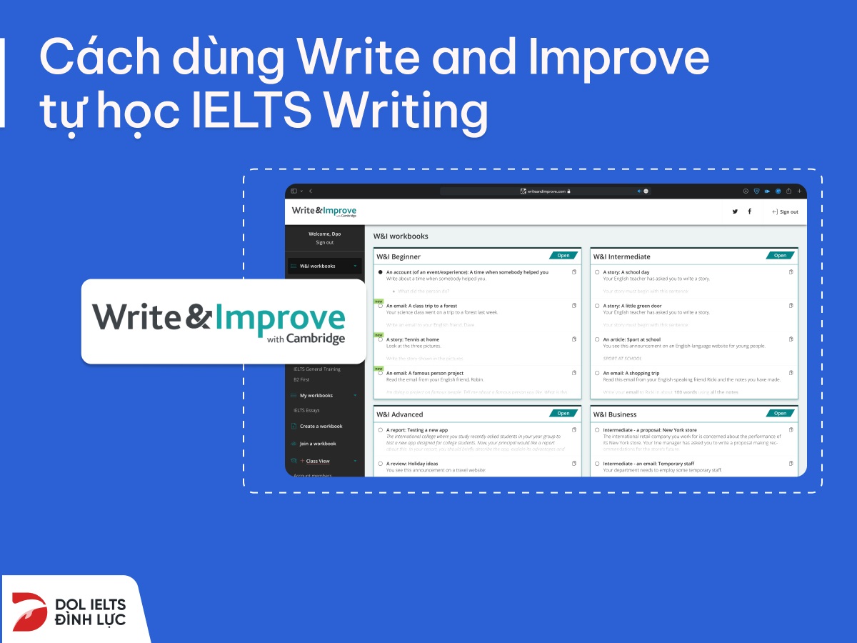 cách dùng write & improve học ielts writing