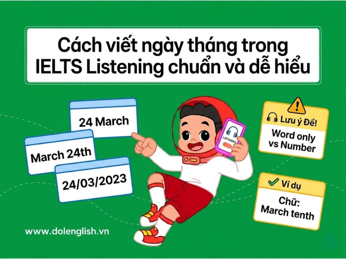 Cách viết ngày tháng trong IELTS Listening