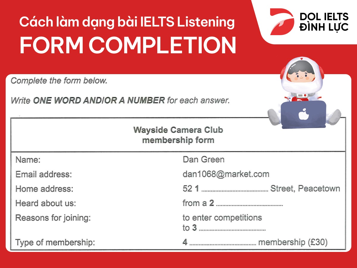 Form Completion IELTS Listening
