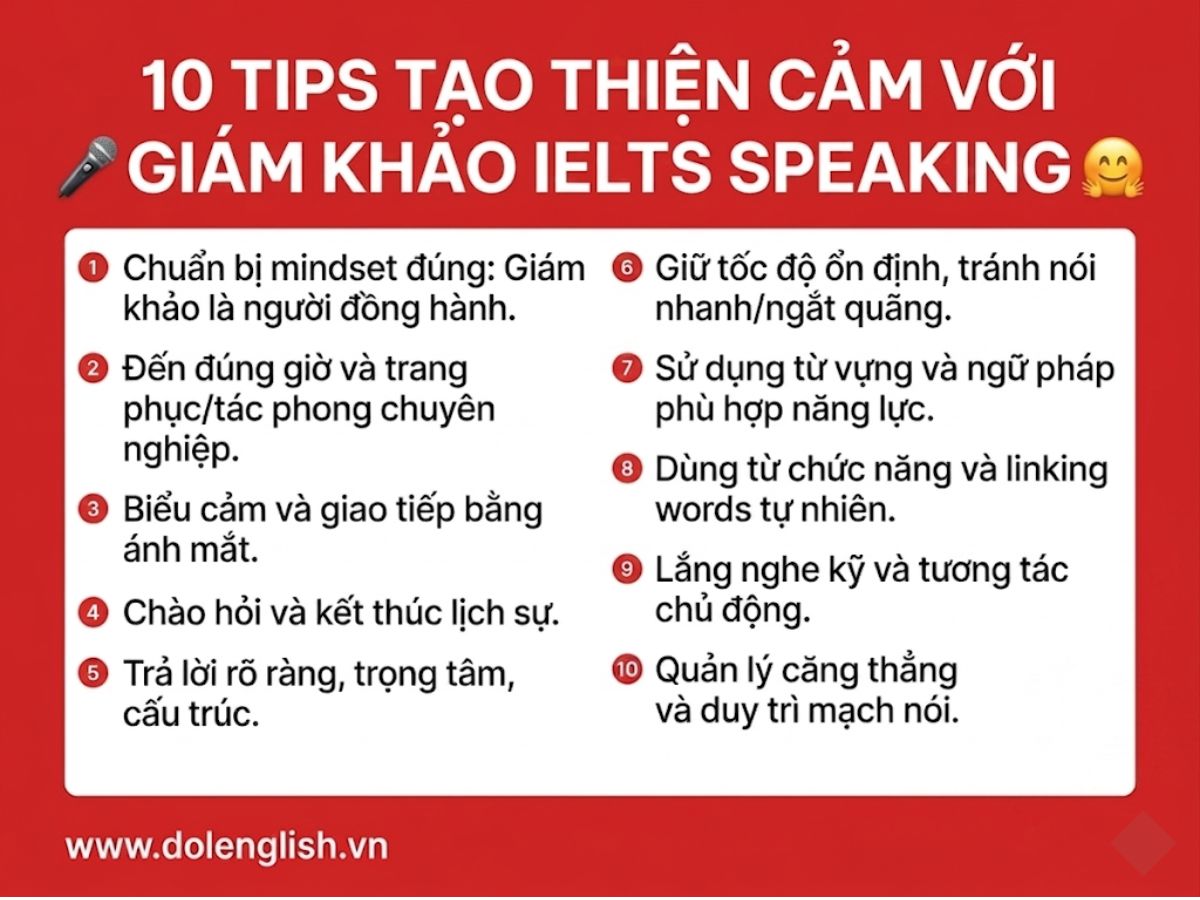 Làm sao tạo thiện cảm với giám khảo IELTS Speaking